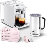 Grind - Nespresso® Compatible Coffee Capsule Machine + 60X Pods + Milk Frother -