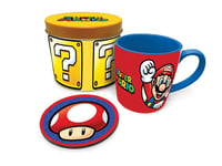 Super Mario Official Nintendo Cards Mug Coaster & Tin Gift Set