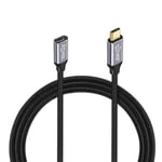 NÖRDIC 50 cm USB3.2 SuperSpeed USB 5 Gbps USB-C til C skjøtekabel med strømforsyning 60W og 4K60Hz video