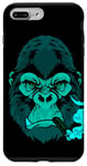 Coque pour iPhone 7 Plus/8 Plus Cigar Smoking Mean Light Blue Gorilla pour les soirées entre hommes