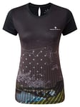 Ronhill T-Shirt Tech Revive S/S pour Femme, Femme, T-Shirt, RH-005434, Noir/Blanc Brillant, 42