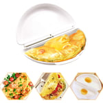 HEREB Microwave Egg Cooker Poacher Omelet Maker Steamer Pan Home Kitchen Mold Tool Non-Stick Omelette Pan (White)