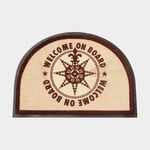 Marine Business Båtmatta Welcome On Board Brown, halvcirkel, 70 x 50 cm