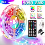 5m LED Strip Lights 5050 RGB Colour Changing Tapes Cabinet Kitchen Bluetooth APP