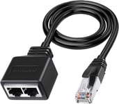 Ethernet Cable Splitter Internet Port Extender RJ45 Network Adapter Male 1 to 2