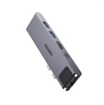Choetech dockningsstation för Apple MacBook Pro adapter HUB USB Type C 7in2 100W PD - Grå (HUB-M24)