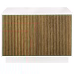 Line Burned Walnut Skänk Med 2 Dörrar, Vit