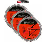 WellCut TCT Saw Blade 160mm x 60T x 20mm Bore For Festool - TS55 Pack of 3