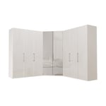 Garderob Atlanta - Vit 236 Cm, Vitt Glas, 150 + Walk-in + 150