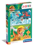 Clementoni Supercolor Jurassic World – 2 x 20 (Comprend 2 20 pièces) Enfants 3 Ans, Puzzle Dessins animés, fabriqué en Italie, 24810, Multicolore