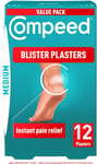 Compeed Medium Size Blister Plasters, 12 Hydrocolloid Plasters, Foot Treatment,