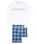 Mini Vanilla Girls Morgan Range Traditional Cotton Pyjamas - Blue & White - Size 4-5Y