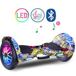 QINGMM Hoverboard,10" Two-Wheel Self Balancing Car with LED Light Flash And Bluetooth Speaker,Smart Electric Scooters for Kids Adult,street dance