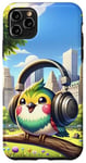 iPhone 11 Pro Max Kawaii Bird Headphones: The Bird's Playlist Case