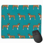 German Boxer Dog Ink Green Background Mouse Pad with Stitched Edge Computer Mouse Pad with Non-Slip Rubber Base for Computers Laptop PC Gmaing Work Mouse Pad