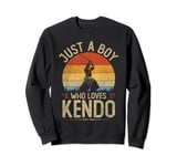 Vintage Kendo, Just A Boy Who Loves Kendo Boys kids Men's Sweatshirt