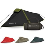 Highlander Blackthorn 1 Man Tent XL – Lightweight & Waterproof. 4 Season Tent for 1 Person. Quick And Easy Pitch Ultra Low-Profile for Hiking, Fishing, Cyclists & Backpacking with Extra Room