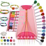TingingYuli Art et artisanat pour enfants de 8 à 12 ans, kit de fabrication de bracelets d'amitié, cadeaux de Noël, pour enfants de 6 à 12 ans, rose et rouge