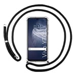 Tumundosmartphone Coque Pendentif Transparent pour Vivo Y70 avec Cordon - Noir