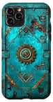 iPhone 11 Pro Turquoise Steampunk Turquoise Distressed Case
