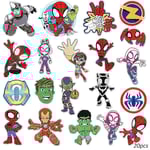 20 st Marvel Superhjälte Serie Broderade Patchar, Sy På Eller Stryk På Dekorativa Patch Applikation För Kläder, Klänning, Hatt, Jeans, Väska, Diy Tillbehör
