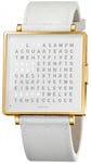 QLOCKTWO Watch W39 Gold White Leather D