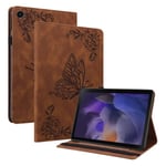 Läderfodral Samsung Galaxy Tab A8 10.5 Fjärilar Brun