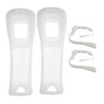 Silicone Case and Wrist Strap for Wii Remote Controller, Protective Skin Case Cover with Wrist Strap, 2 pieces, Easy to install, Non-slip, wear-resistant and durable