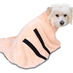 Soft Pet Bath Towels Dog Bathrobe Super Absorbent Luxuriously 100% Microfiber Dog Drying Towel Robe for Small Dog And Cat for Drying Pets Grooming Accessories,Pink,M