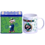 Nintendo Super Mario Bros. - Luigi Mug + Piggy Bank Set Fan Collectible Gift