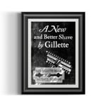 Barba Prints - Gillette "New" Long Comb Razor A4