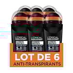 L'Oréal Paris Men Expert - Carbon Protect Ice Fresh - Déodorant Bille Spray Homme Anti-Traces - 50 ml - Lot de 6