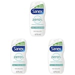 SANEX - Gel douche Hydratant Zéro% - Tous Types de Peau - Biodégradable et Vegan - 475 ml (Lot de 3)