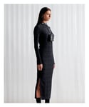 Superdry Womens Limited Edition Sdx Jacquard Mesh Dress - Black Nylon - Size X-Small/Small
