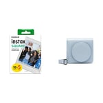 instax SQUARE instant Film 50 shot pack, white Border, suitable for all instax SQUARE cameras and printers & SQ1 Camera Case - Glacier Blue