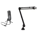 Audio-Technica AT2020USB+ Cardioid Condenser Microphone (USB connection) for voiceover, podcasting, streaming and recording & RØDE PSA1 Professional Studio Arm