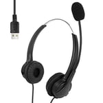 SOONHUA Headset, USB Headsets with Microphone, Noise Cancelling Corded Headphone, Wideband PC Headphone for Call Center Business UC Skype Lync Softphone Call Center Office Computer Clearer Voice