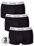 Calvin Klein 3 Pack Low Rise Trunks - Black, Black, Size Xl, Men