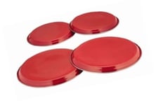4 PC STAINLESS STEEL RED HOB COVER PROTECTOR METAL RING ELECTRIC COOKER NEW