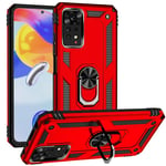 Xiaomi Redmi Note 11 Pro Military Armour Ring Case Red