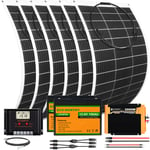 Eco-worthy - Kit complet de panneau flexible solaire 780W 12V avec batterie lithium LiFePO4 100Ah 12V pour bateau, maison, caravane, marine