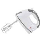 SQ Professional Blitz Hand Mixer Electric Whisk, Turbo Button, 5 Speed Control, 2X Beaters, 2X Dough Hooks 300W (White)