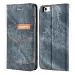 Iphone 7 Plus - Floveme's Plånboksfodral (retro Jeans-serien) Svart
