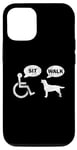 Coque pour iPhone 12/12 Pro Blague humoristique en fauteuil roulant pour fauteuil roulant handicapé s'asseoir et marcher