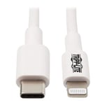 Eaton Lightning to USB-C Charging & Data Cable for iPhone & iPad, MFi Certified, White, 3 Feet / 0.9 Meters (M102-003-WH)