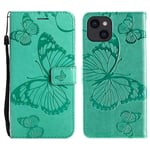 Trolsk Imprint Big Butterfly Wallet (iPhone 14) - Grønn