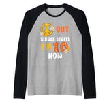 Peace Sign Out Single Digits I'm 10 Now Years 10th Birthday Raglan Baseball Tee