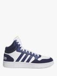 adidas Hoops 3.0 Mid Trainers, White/Blue
