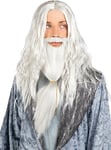 FUNIDELIA Peruk Dumbledore med skägg - Harry Potter för herr - Storlek: 0