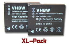 Set de 2 batteries 1000mAh pour appareil photo Leica D-Lux 5, D-Lux 6 remplace BP-DC10, BP-DC10E.